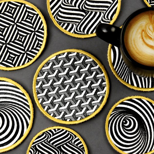 Optical Illusion Circle Coaster 4 (In-the-Hoop)