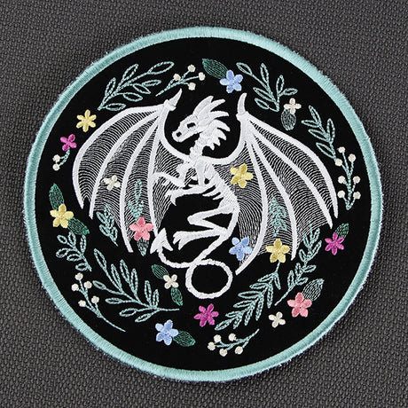 Floral Dragon Skeleton Trivet (In-the-Hoop)