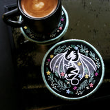 Floral Dragon Skeleton Trivet (In-the-Hoop)