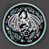 Floral Dragon Skeleton Trivet (In-the-Hoop)