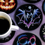 Halloween Coasters - Haunted Bats (In-the-Hoop)