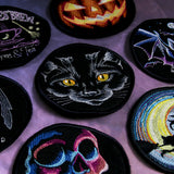 Halloween Coasters - Black Cat (In-the-Hoop)