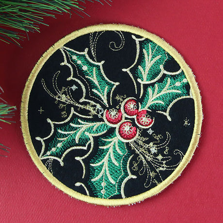 Gilded Mirage Coaster - Holly (In-the-Hoop)