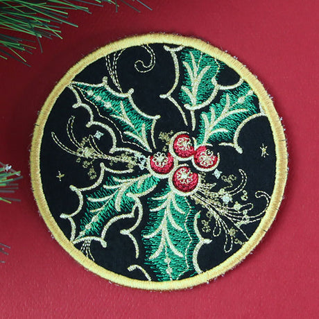Gilded Mirage Coaster - Holly (In-the-Hoop)