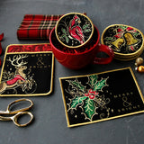 Gilded Mirage Holly Mug Rug (In-the-Hoop)