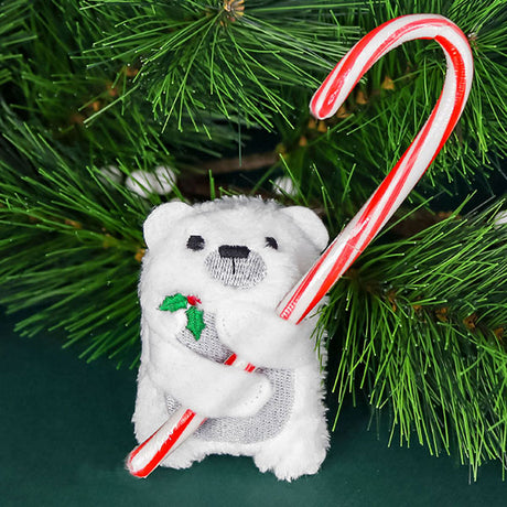 Fluffy Polar Bear Candy Cane Holder (In-the-Hoop)