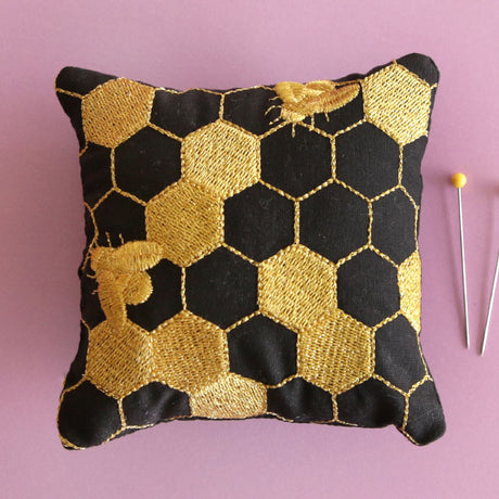 Gilded Honeycomb Pillow Pincushion (In-the-Hoop)