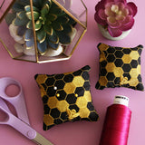 Gilded Honeycomb Pillow Pincushion (In-the-Hoop)