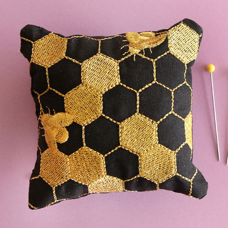Gilded Honeycomb Pillow Pincushion (In-the-Hoop)