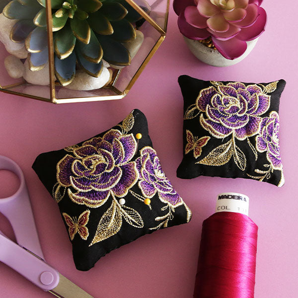 Glimmering Garden Pillow Pincushion (In-the-Hoop)
