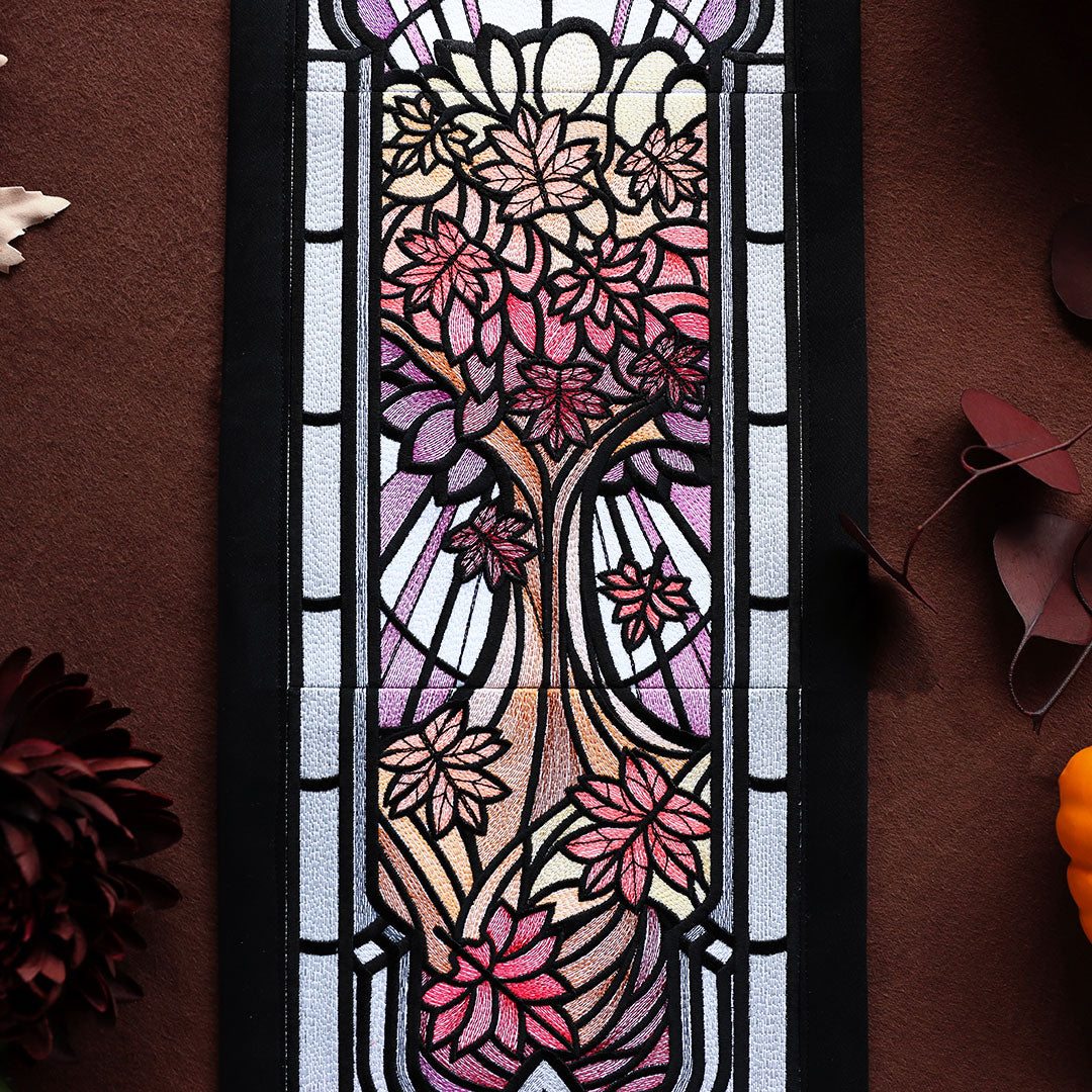 Stained Glass Fall Cathedral Scene