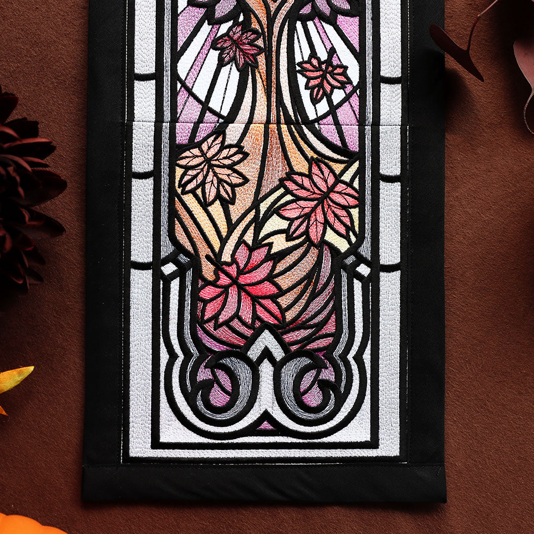 Stained Glass Fall Cathedral Scene