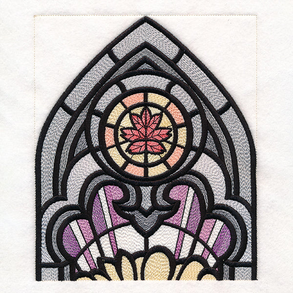 Stained Glass Fall Cathedral Scene