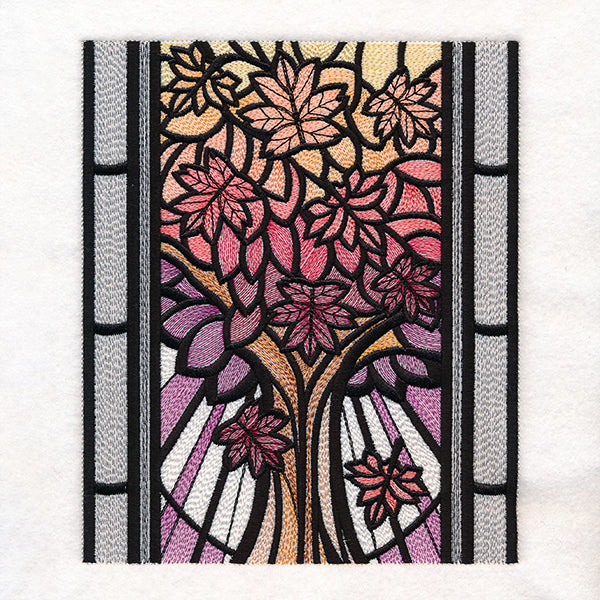 Stained Glass Fall Cathedral Scene