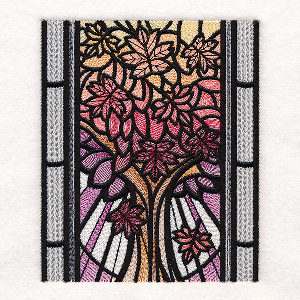 Stained Glass Fall Cathedral Scene