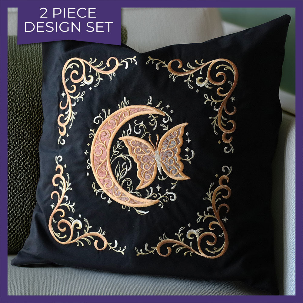 Celestial Butterfly Pillow Pair (Applique)