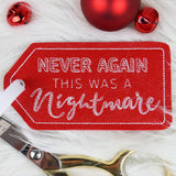 Crafted with Attitude Gift Tag - Never Again (In-the-Hoop)