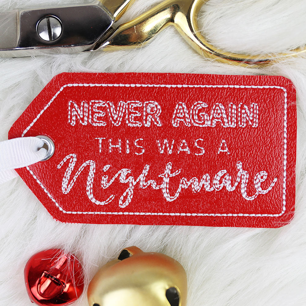 Crafted with Attitude Gift Tag - Never Again (In-the-Hoop)