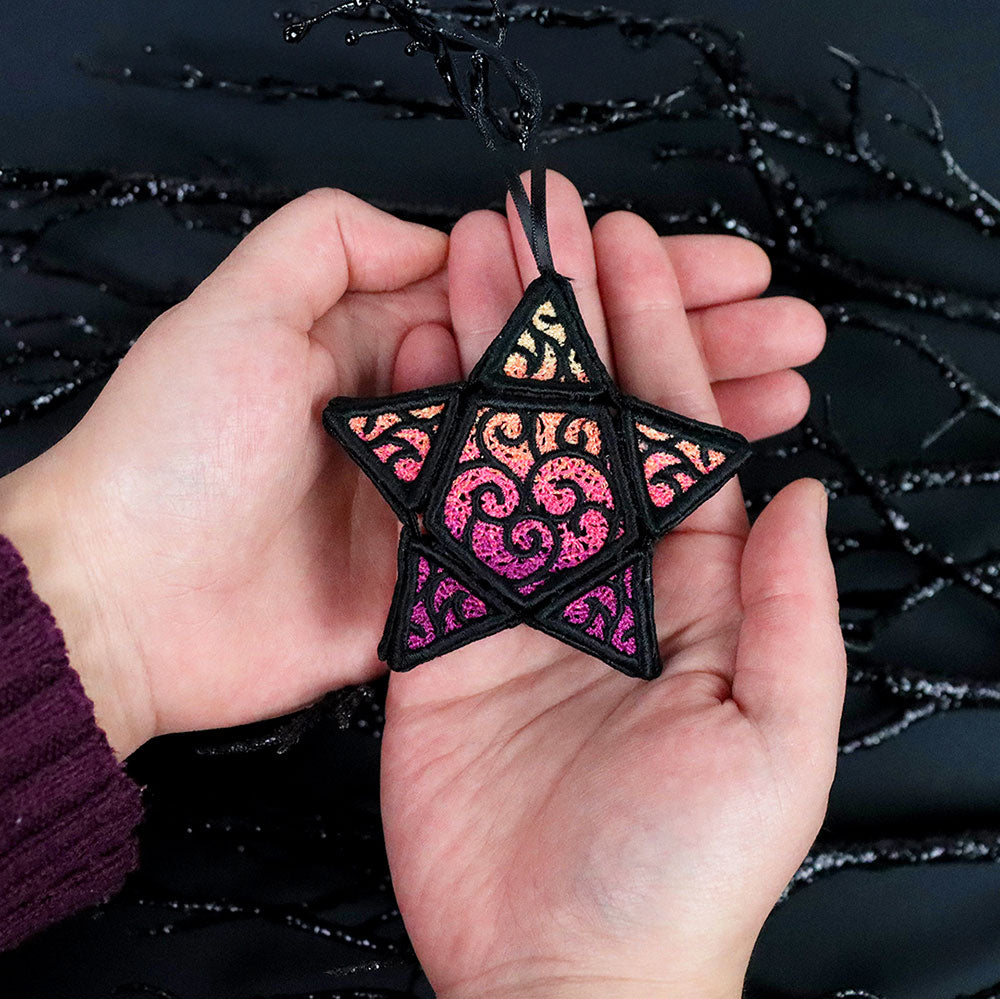 3D Swirling Star Ornament (Lace)
