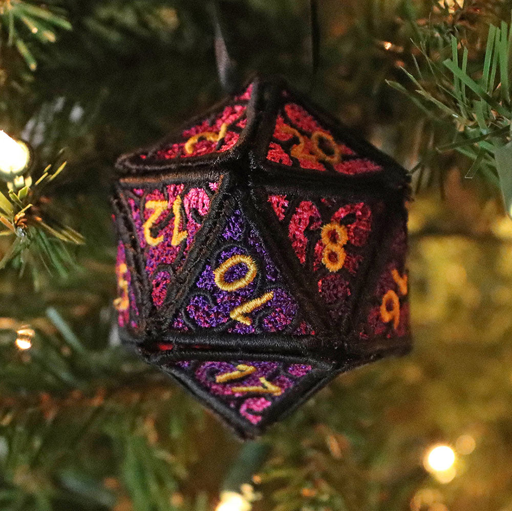 3D D20 Ornament (Lace)