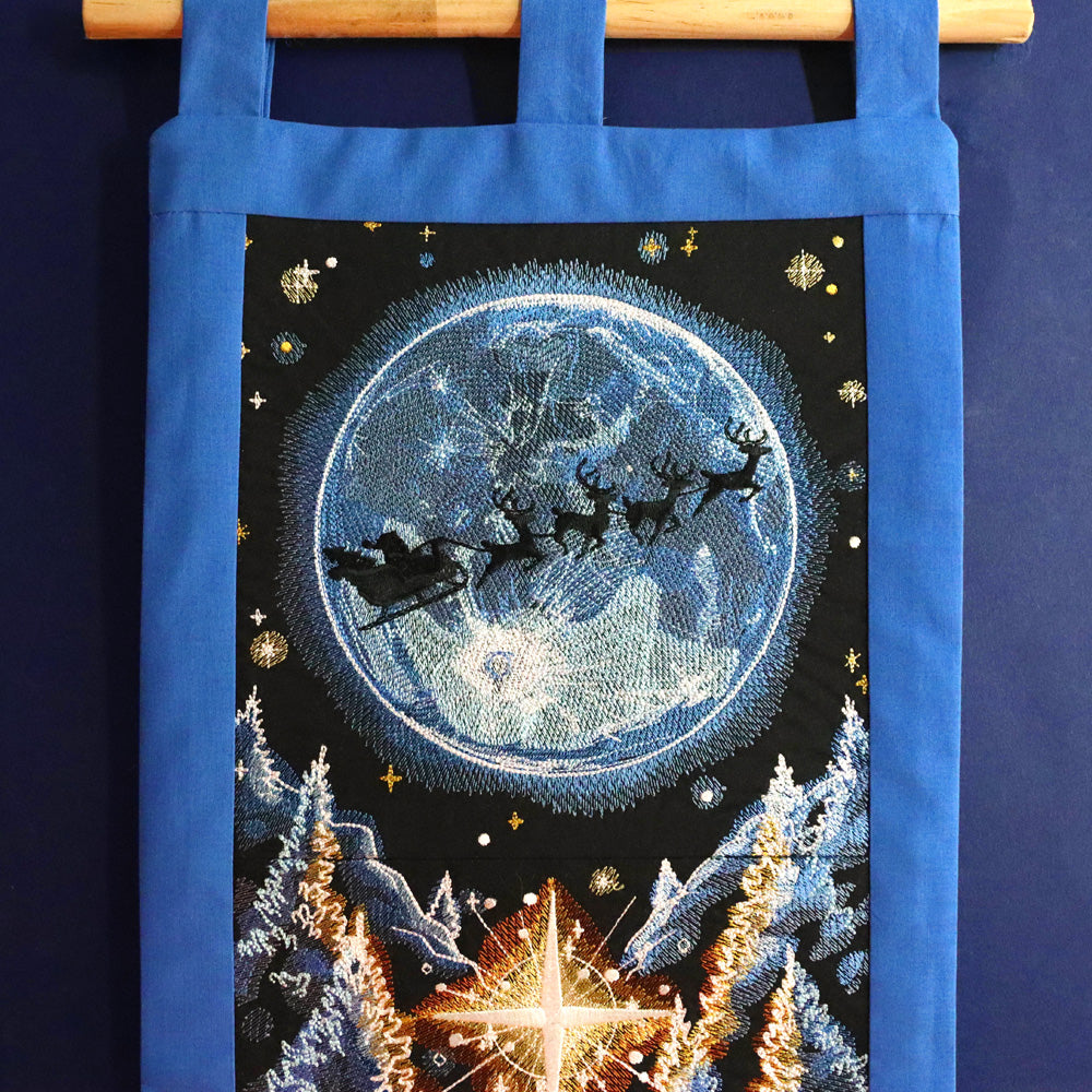 Magical Christmas Moonlit Forest Panel Scene