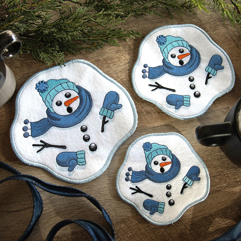 Oh Ho Ho No Melting Snowman Coaster II (In-the-Hoop)