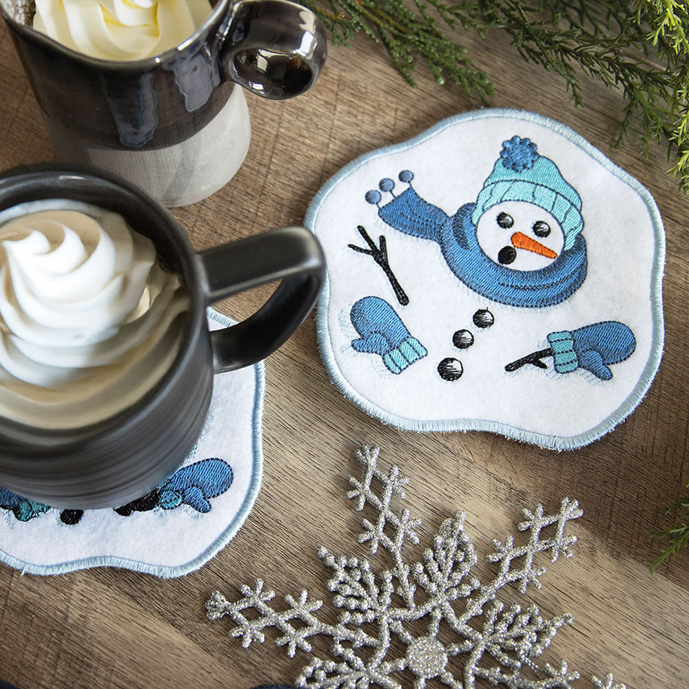 Oh Ho Ho No Melting Snowman Coaster II (In-the-Hoop)