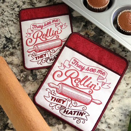 Spice It Up Potholder - They See Me Rollin'