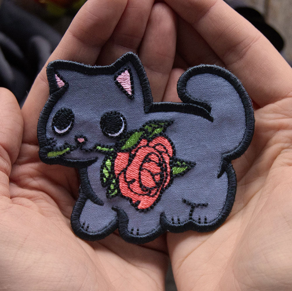 Black Cat Rose Patch (In-the-Hoop)