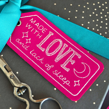 Crafted with Honesty Gift Tag - Love & Lack of Sleep (In-the-Hoop)