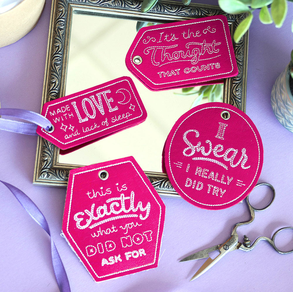 Crafted with Honesty Gift Tag - Love & Lack of Sleep (In-the-Hoop)