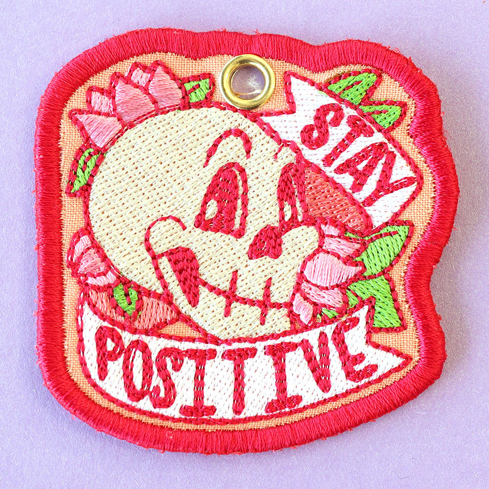 Irreverent Keychains - Stay Positive (In-the-Hoop)