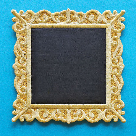 Blank Lace Edge Frame Coaster - Square 1 (In-the-Hoop)