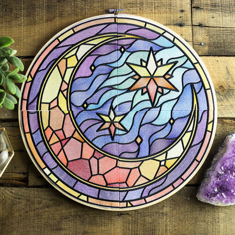 Stained Glass Crescent Moon Set