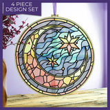 Stained Glass Crescent Moon Set