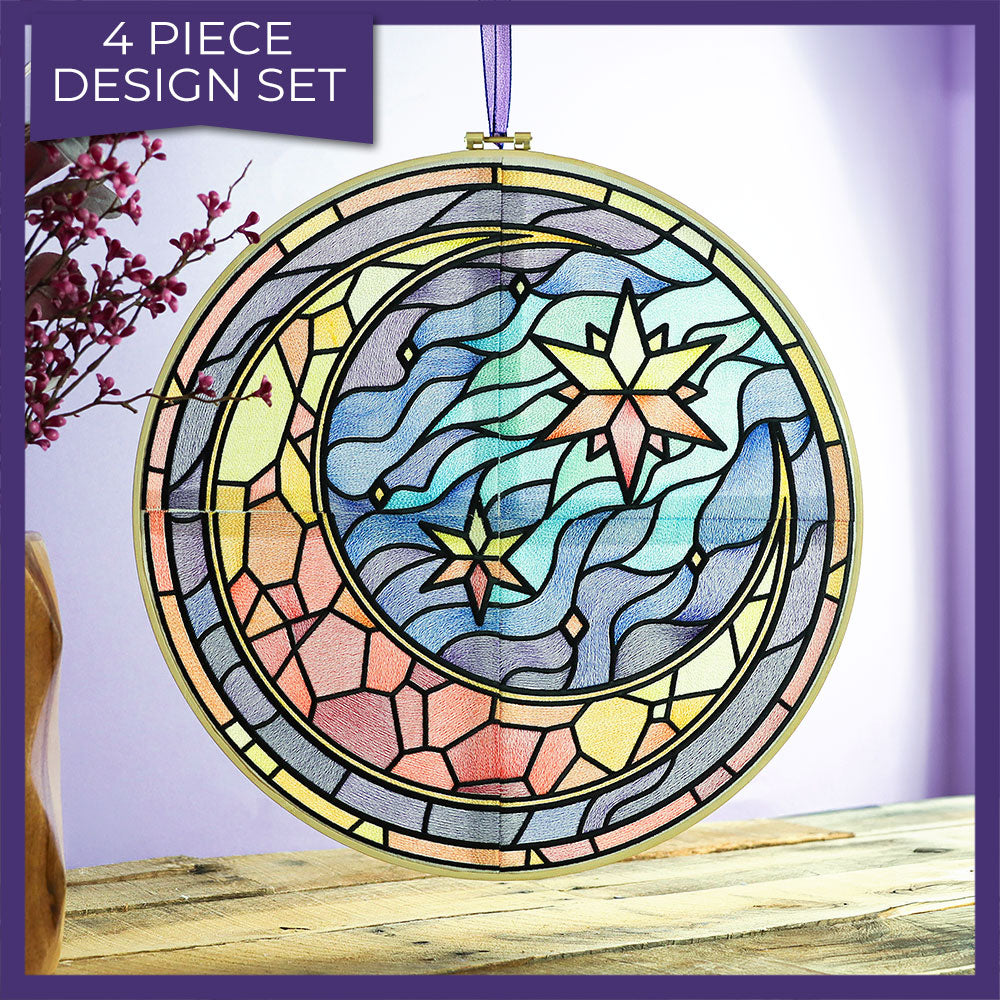 Stained Glass Crescent Moon Set