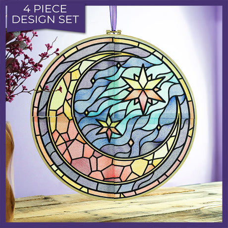 Stained Glass Crescent Moon Set
