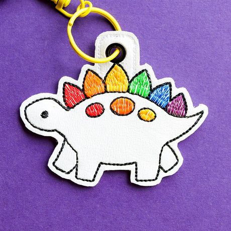 Rainbow Dinosaur Keychain (In-the-Hoop)