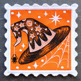 Retro Halloween Stamp Coaster - Witch Hat (In-the-Hoop)