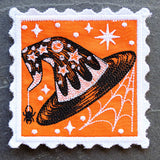 Retro Halloween Stamp Coaster - Witch Hat (In-the-Hoop)