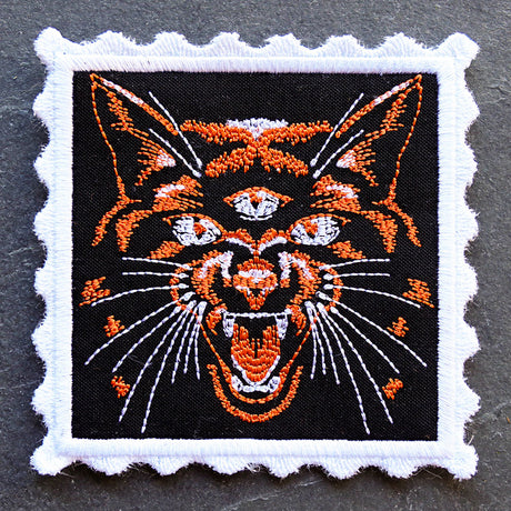 Retro Halloween Stamp Coaster - Cat (In-the-Hoop)
