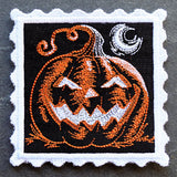 Retro Halloween Stamp Coaster - Jack o' Lantern (In-the-Hoop)