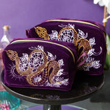 Gilded Snake in Blooms 3D Makeup Bag