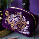 Gilded Snake in Blooms 3D Makeup Bag
