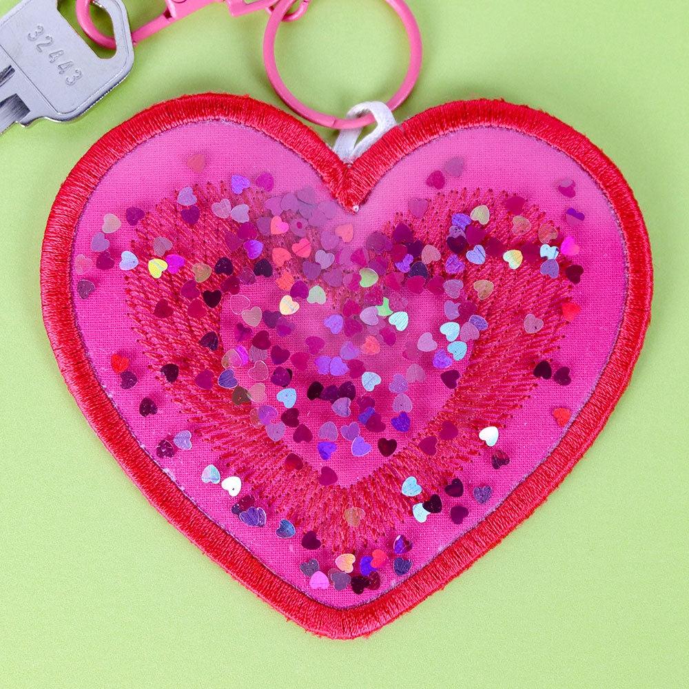Y2K Glitter Shaker Keychain - Heart (In-the-Hoop) – Urban Threads
