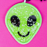 Y2K Glitter Shaker Keychain - Alien (In-the-Hoop)