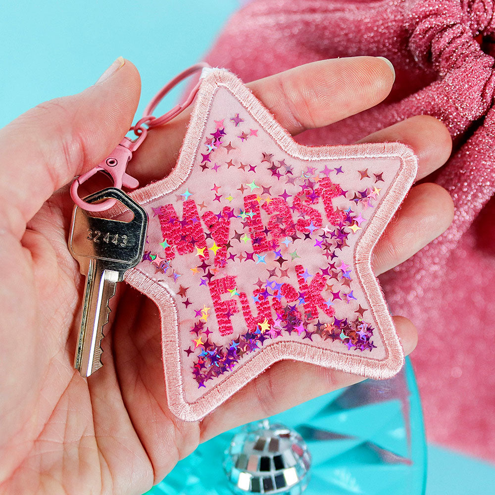 Y2K Glitter Shaker Keychain - Star (In-the-Hoop)