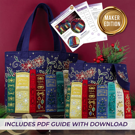 Gilded Christmas Books & Blooms (Applique)