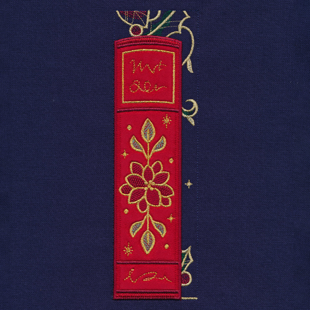 Gilded Christmas Books & Blooms (Applique)