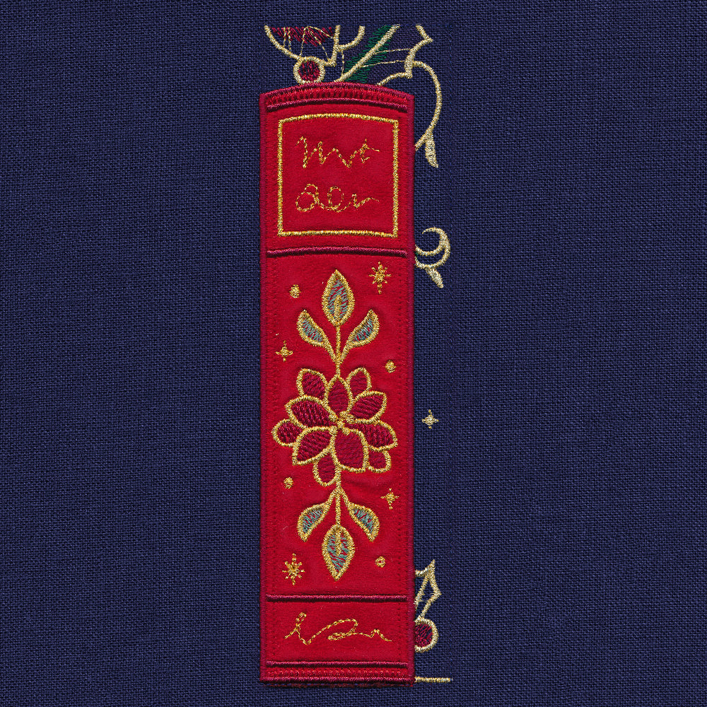 Gilded Christmas Books & Blooms (Applique)